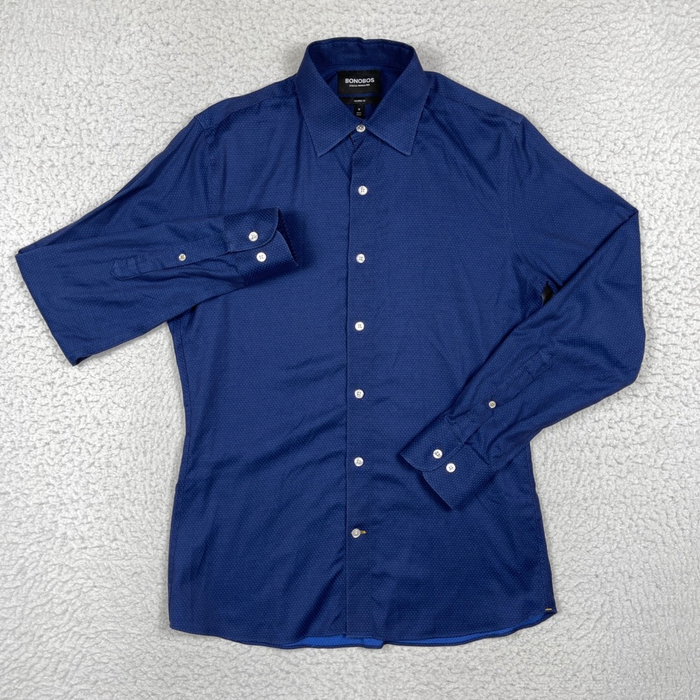 Bonobos Button Down Mens Medium Blue Tailored Fit Stretch Wrinkle Free Modern